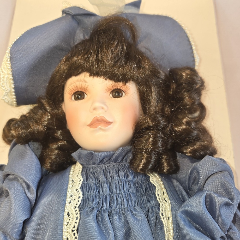 18" Porcelain Doll‎ By Maryse Nicole with dress, hat, parasol